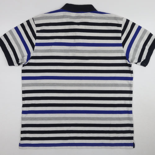 Everton Men's XL Multicoloured Striped Polo Shirt