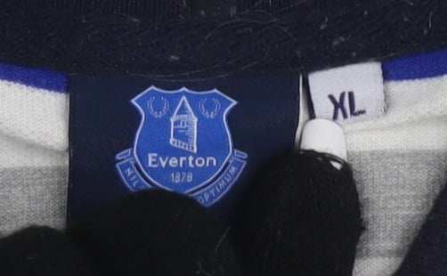 Everton Men's XL Multicoloured Striped Polo Shirt