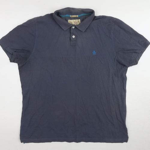 Original Penguin Men's Blue Slim Fit Polo Shirt L