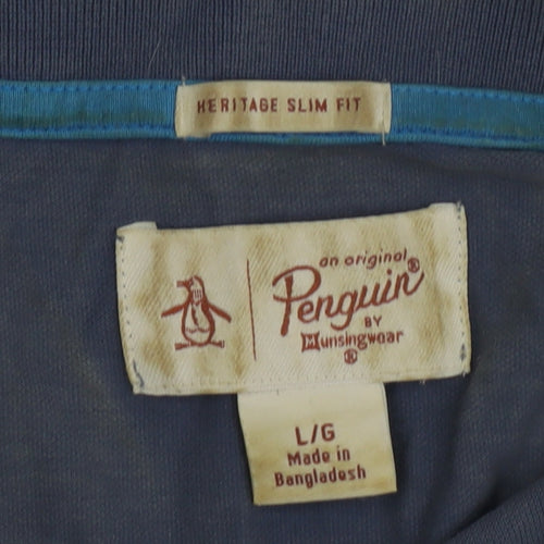 Original Penguin Men's Blue Slim Fit Polo Shirt L