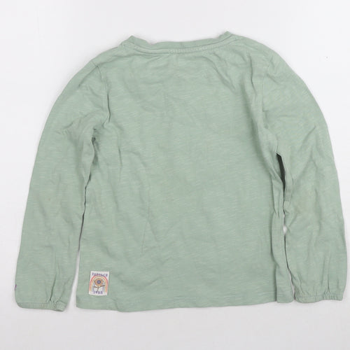 FatFace Girls Green Floral T-Shirt, 7-8 Years, Embroidered Detail