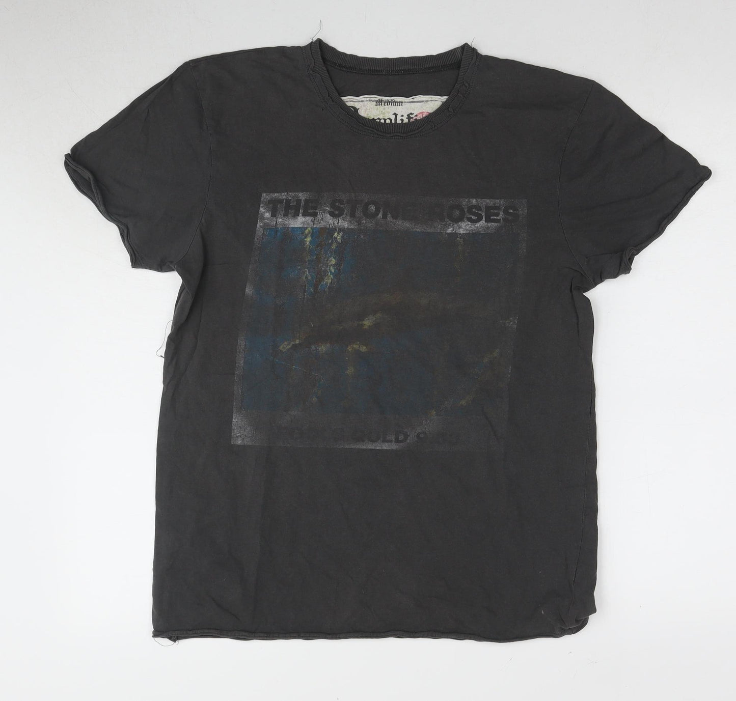 Amplified Men's Black Graphic Print T-Shirt, Medium