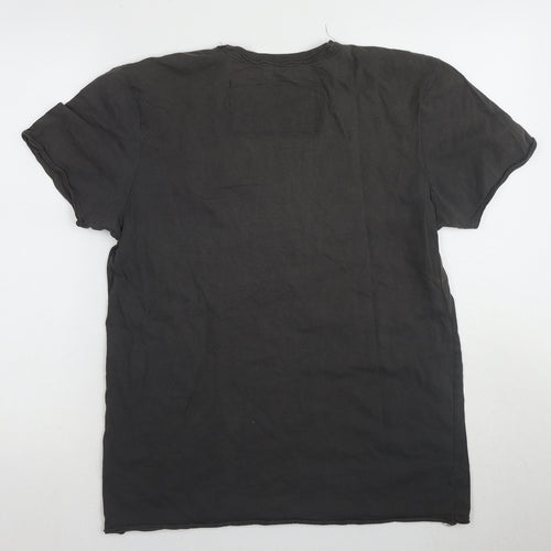 Amplified Men's Black Graphic Print T-Shirt, Medium
