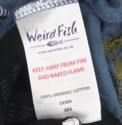 Weird Fish Men's Blue Graphic Print T-Shirt, Medium