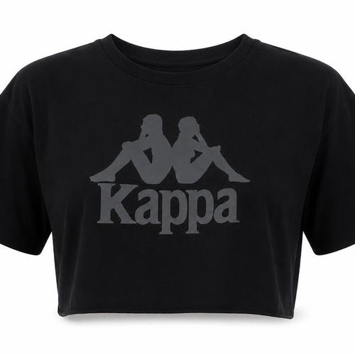 Kappa Unisex Black Cropped T-Shirt, M, Casual
