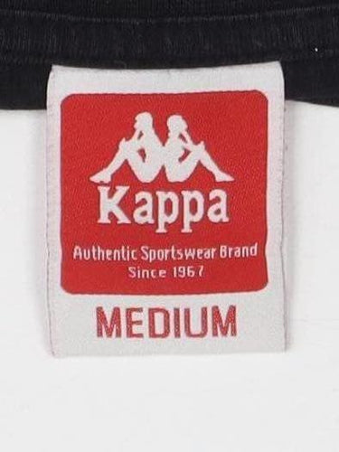 Kappa Unisex Black Cropped T-Shirt, M, Casual