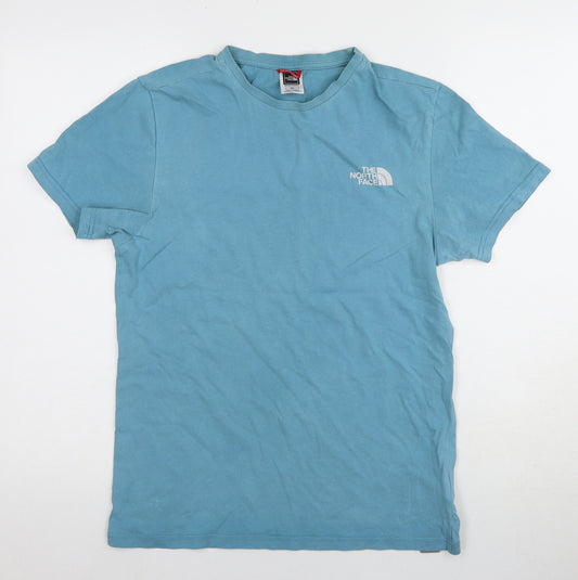 The North Face Men's Blue S T-Shirt, Crew Neck Logo