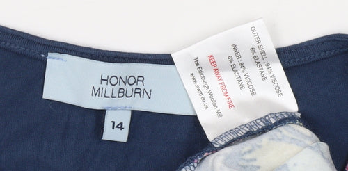 Honor Millburn Women's Blue 3/4 Sleeve Top Size 14