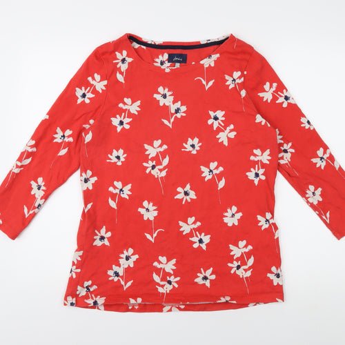 Joules Women's Red Floral T-Shirt Size 16