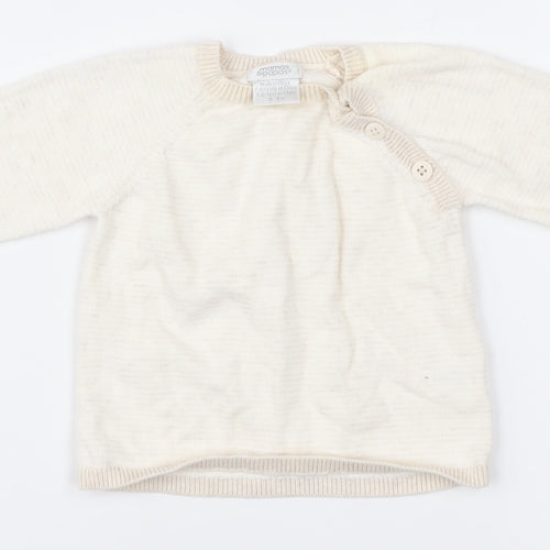 Mamas & Papas Ivory Unisex Cardigan 0-3 Months Cotton