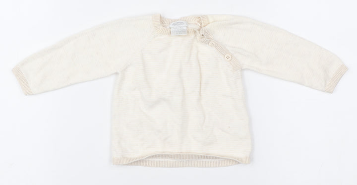Mamas & Papas Ivory Unisex Cardigan 0-3 Months Cotton