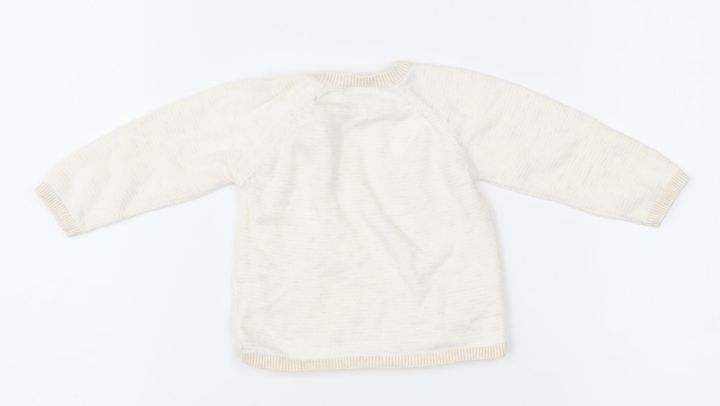 Mamas & Papas Ivory Unisex Cardigan 0-3 Months Cotton