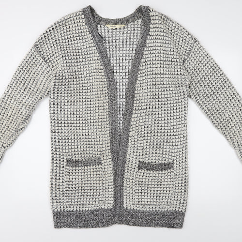 Bluenotes Women's Grey Cardigan, Size L, Chunky Knit