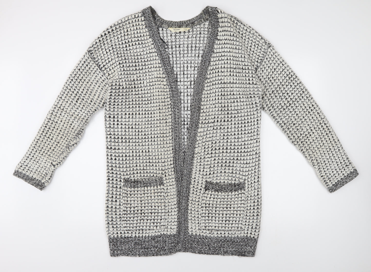Bluenotes Women's Grey Cardigan, Size L, Chunky Knit