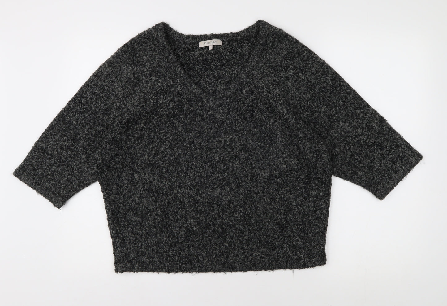 Great Plains Women's Grey V-Neck Pullover Jumper M