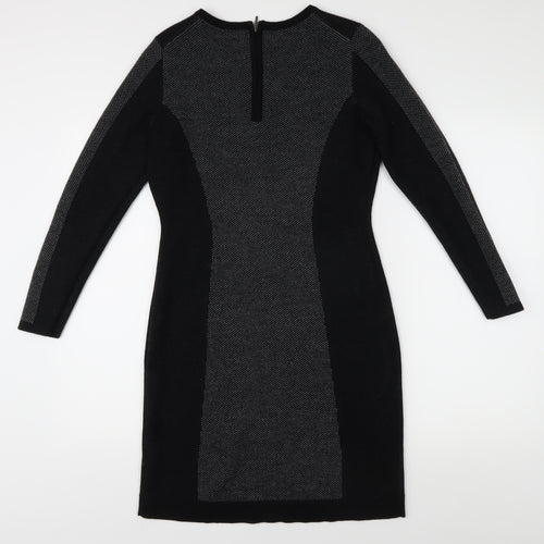 John Lewis Black Wool Blend Sheath Dress M