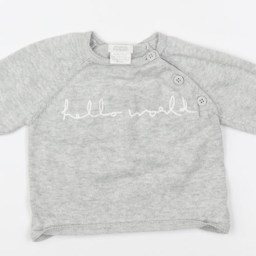 Mamas & Papas Grey Unisex Baby Pullover Jumper 0-3 Months