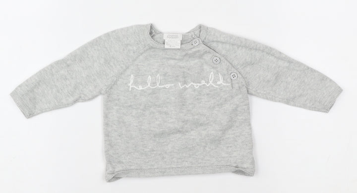 Mamas & Papas Grey Unisex Baby Pullover Jumper 0-3 Months