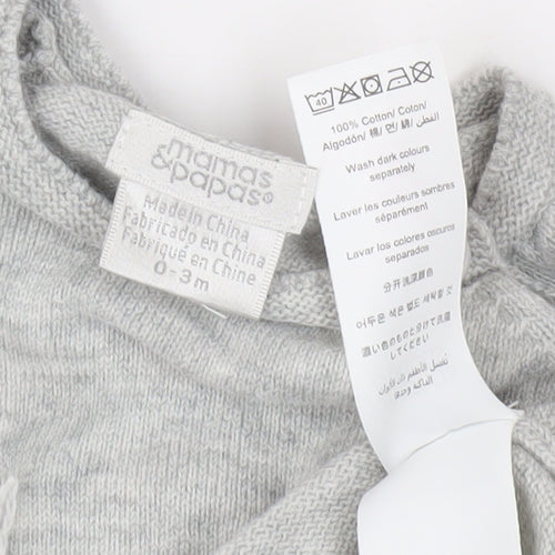 Mamas & Papas Grey Unisex Baby Pullover Jumper 0-3 Months
