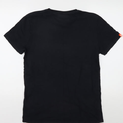 Superdry Men's Black Crew Neck T-Shirt, L, Logo Accent
