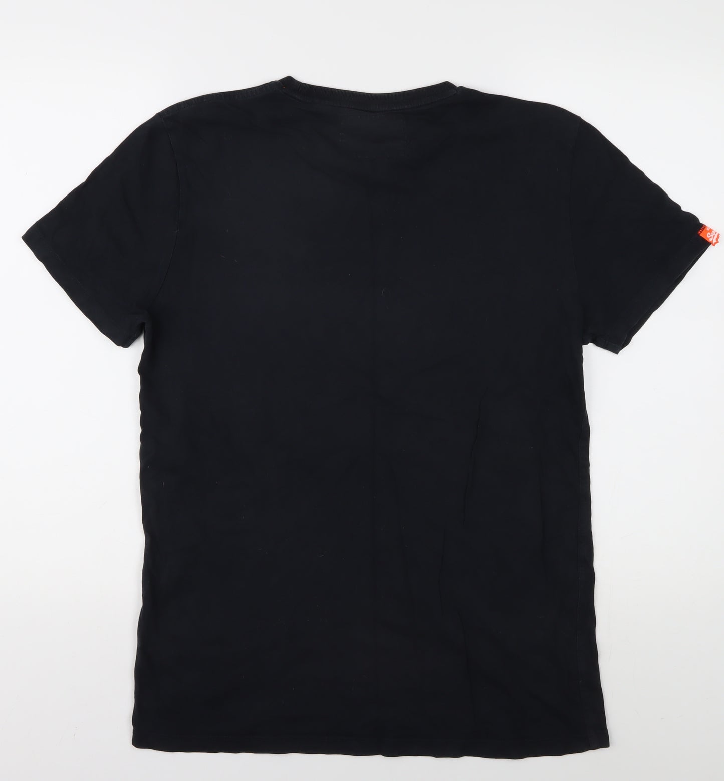 Superdry Men's Black Crew Neck T-Shirt, L, Logo Accent