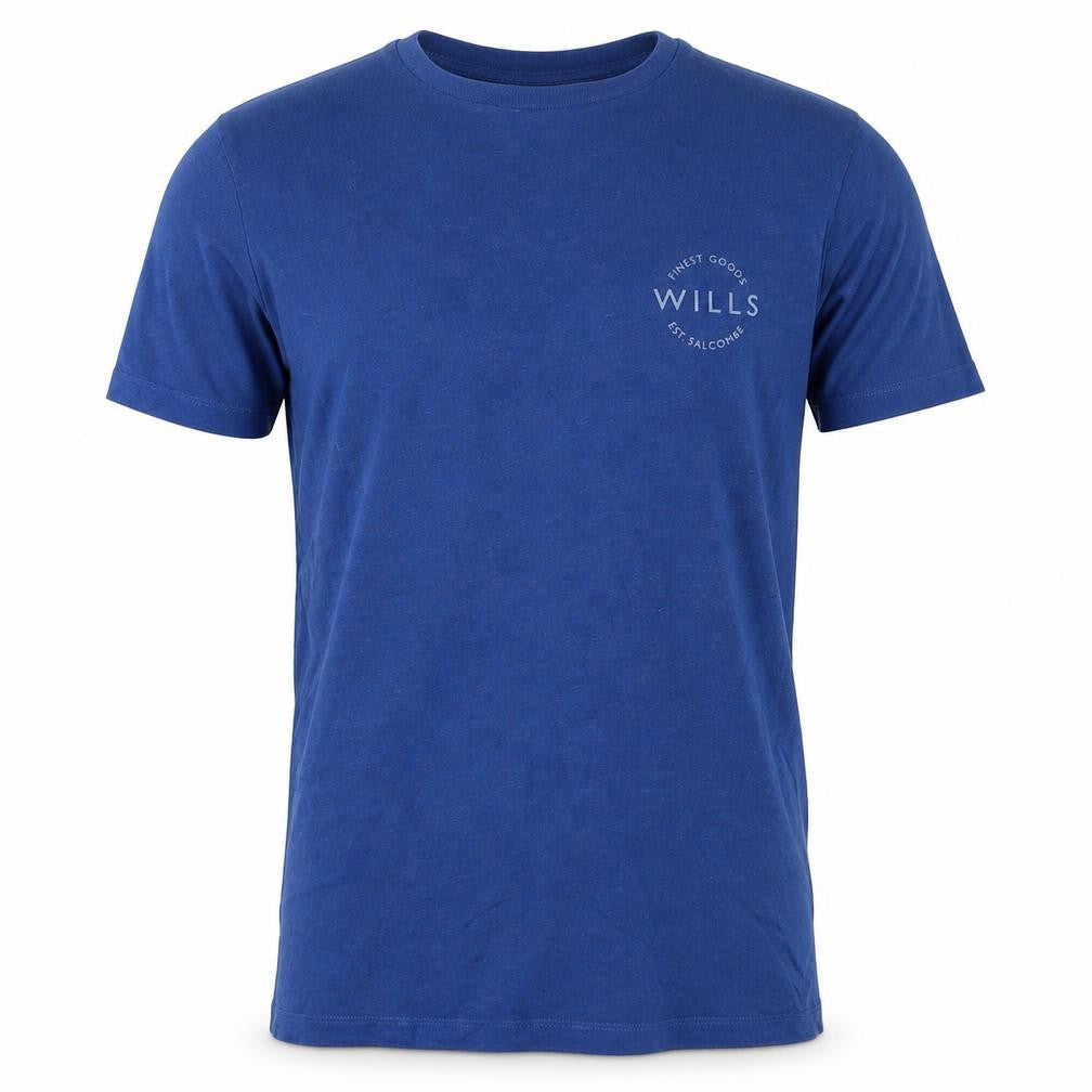 Front view of Jack Wills Men's Blue XS Crew Neck T-Shirt