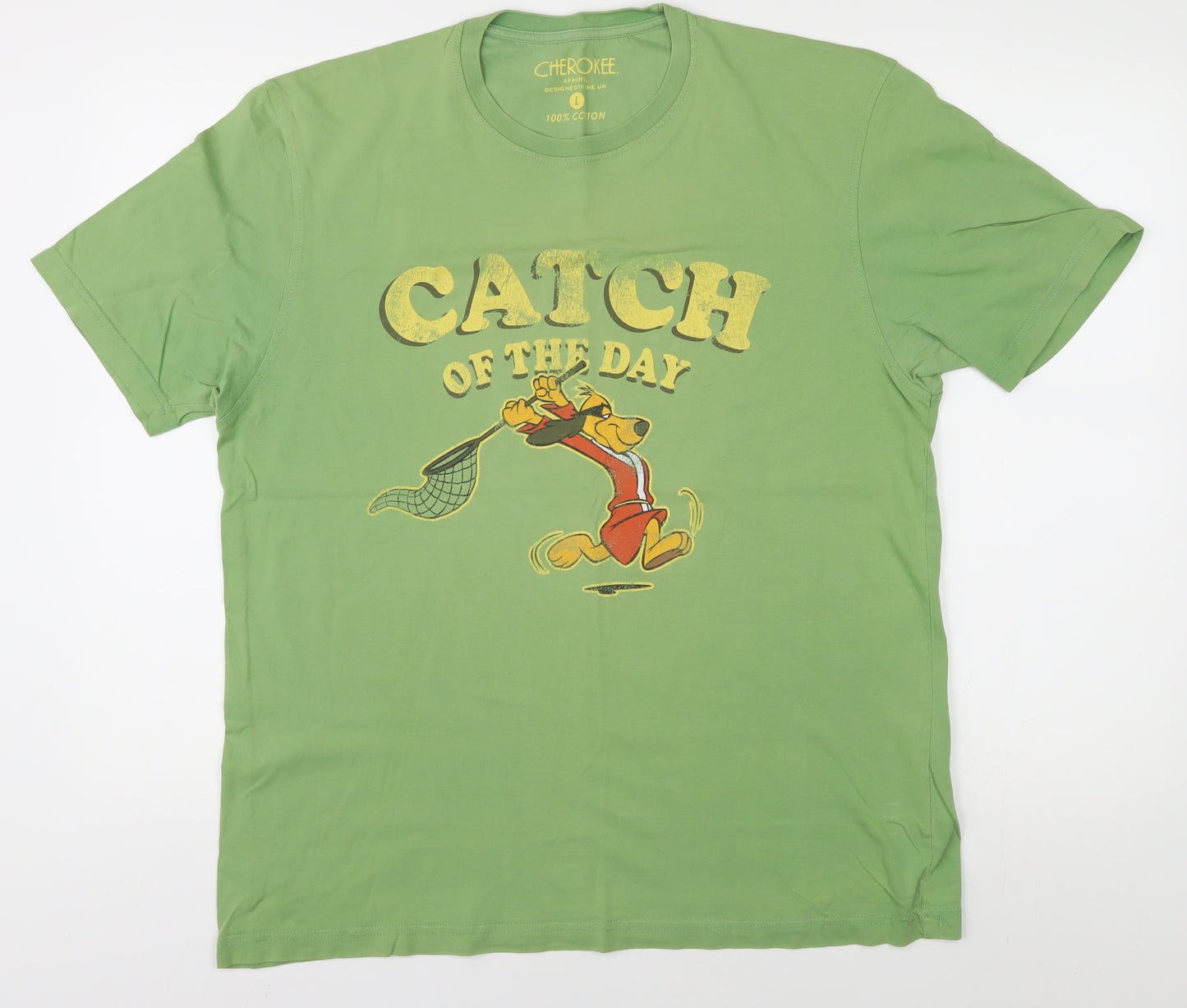 Cherokee Men's Green Disney Cartoon T-Shirt L