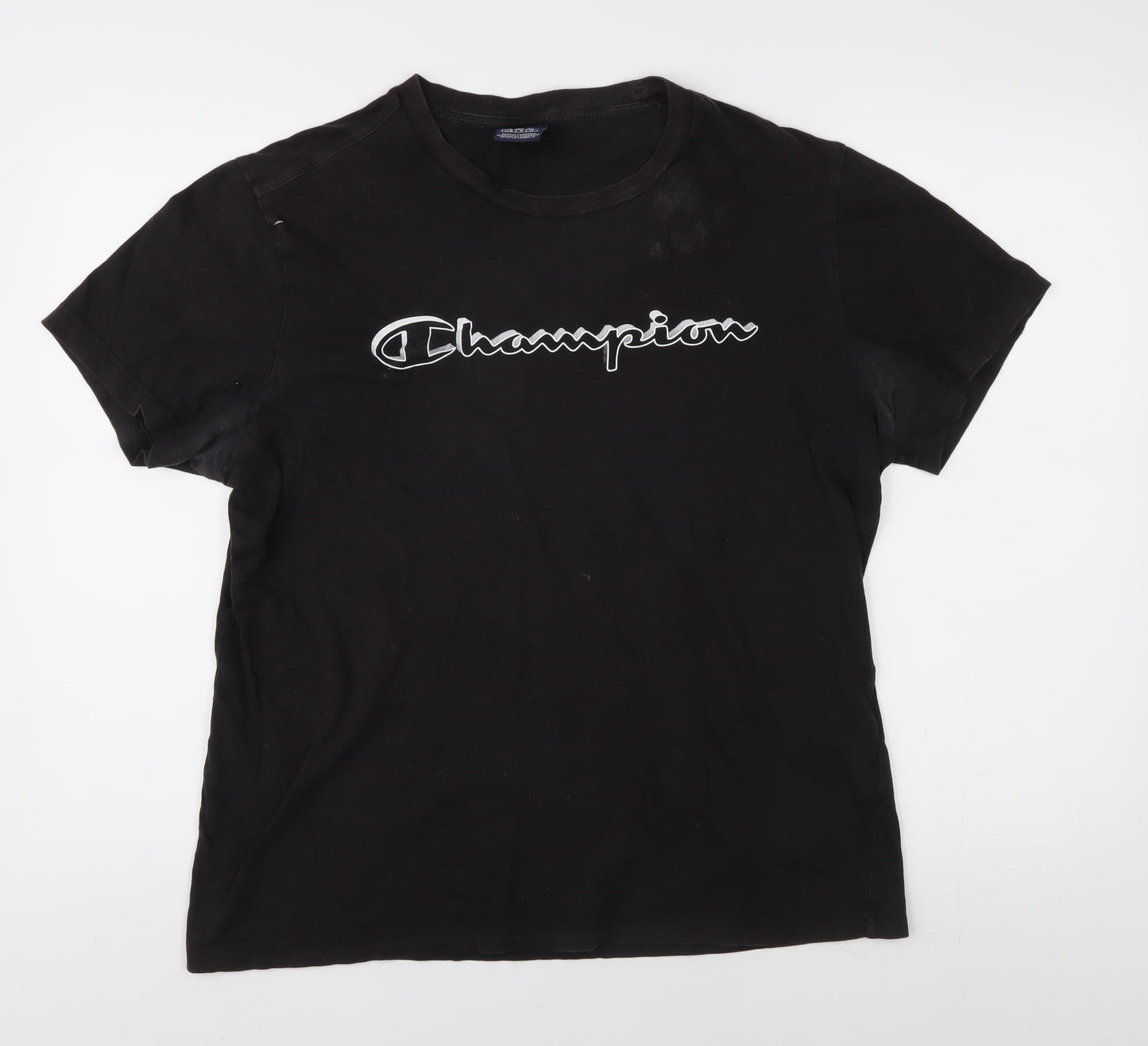 Champion Men's Black Large Crew Neck T-Shirt