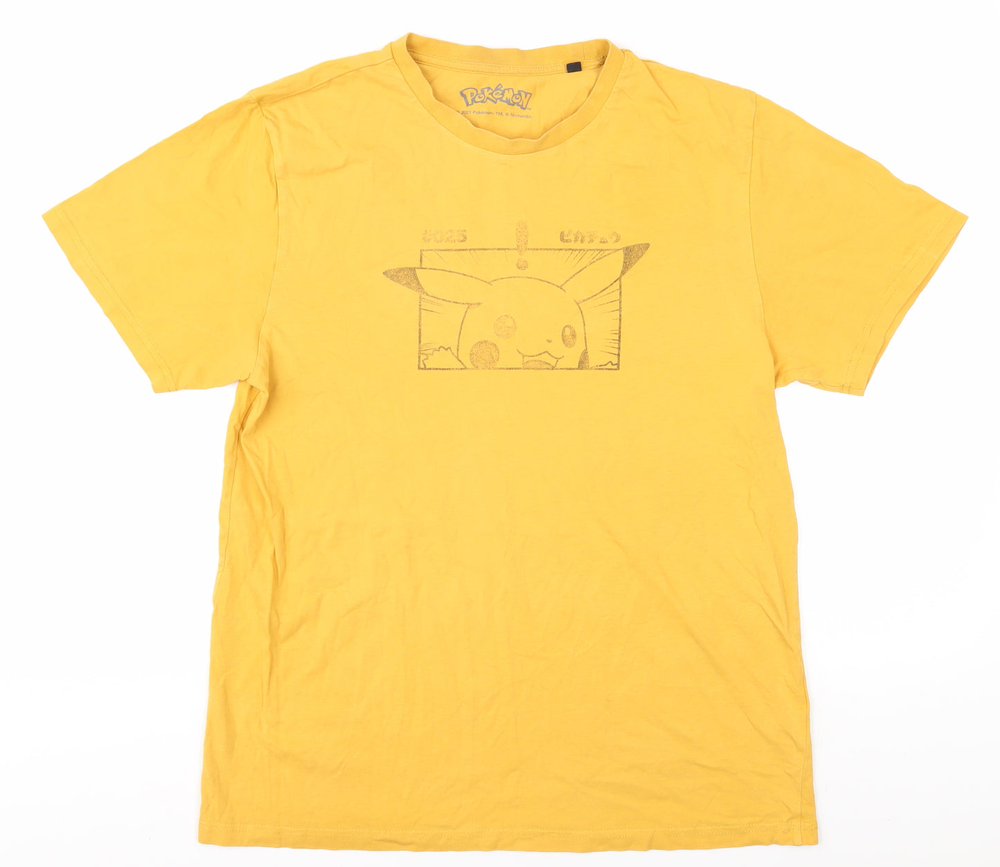 Pokémon Men's Yellow Pikachu Anime Graphic T-Shirt M