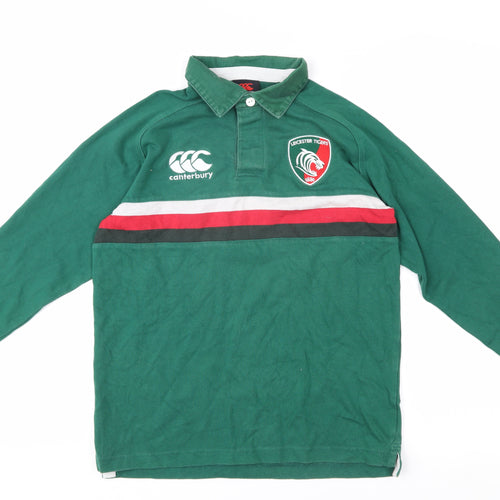 Canterbury Boys Green Rugby Polo Shirt, 12 Years, Long Sleeve