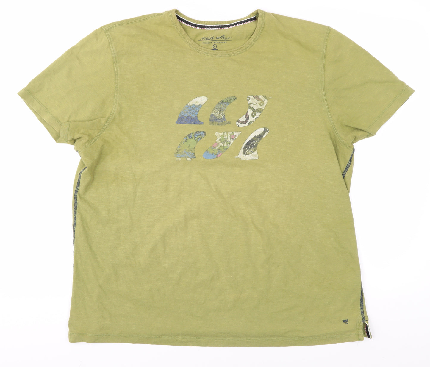 White Stuff Men's XL Green Graphic Print T-Shirt