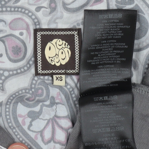 Pretty Green Men's Grey XS Polo Shirt 100% Cotton