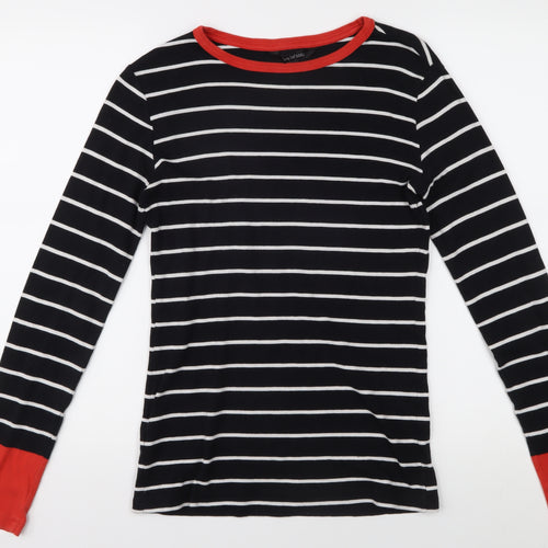 Long Tall Sally Women's Black Striped T-Shirt XS