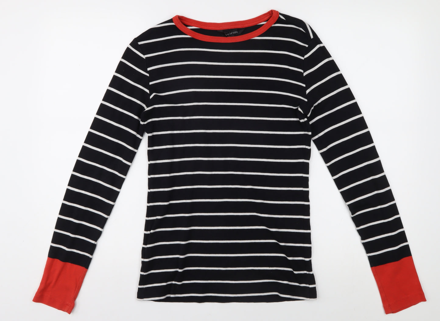 Long Tall Sally Women's Black Striped T-Shirt XS