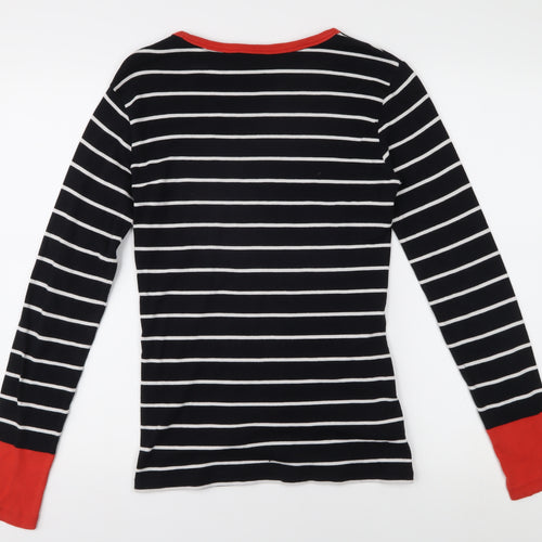 Long Tall Sally Women's Black Striped T-Shirt XS