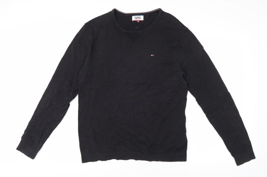 Tommy Jeans Men's Black Pullover Jumper - Size S