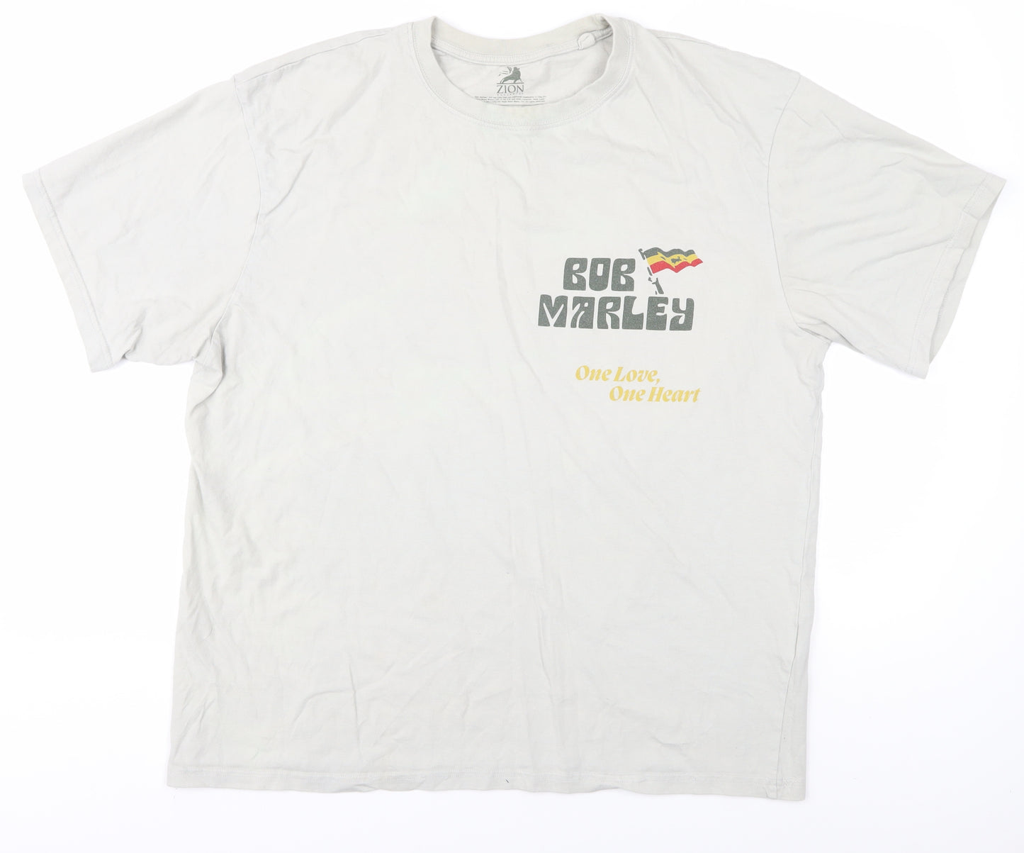 Pull&Bear Bob Marley Men's White T-Shirt L, Music Graphic