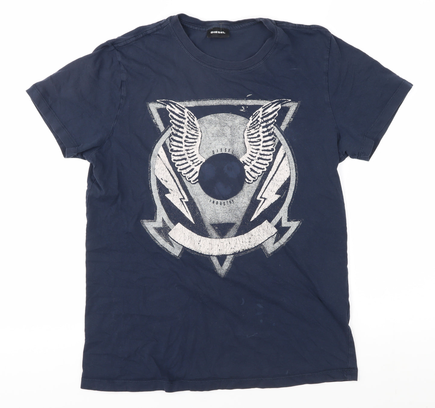 Diesel Men's Blue Graphic T-Shirt, Size M, Regular Fit