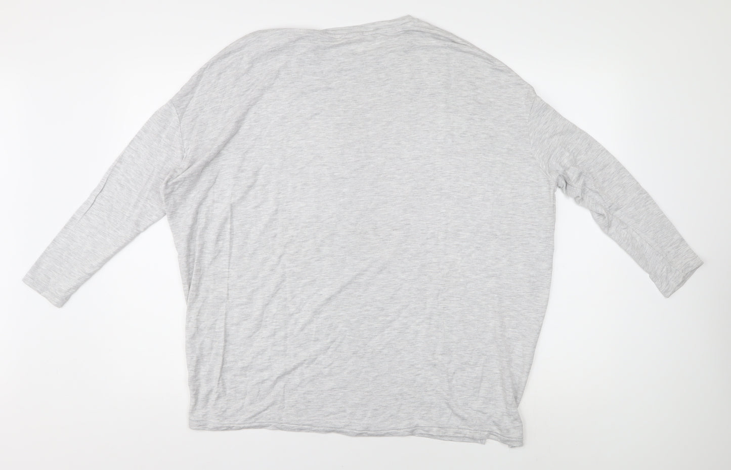 Hush Grey Women's XS Top 3/4 Sleeve Round Neck