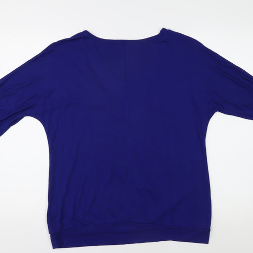 Jasper Conran Women's Blue V-Neck T-Shirt, Size 14