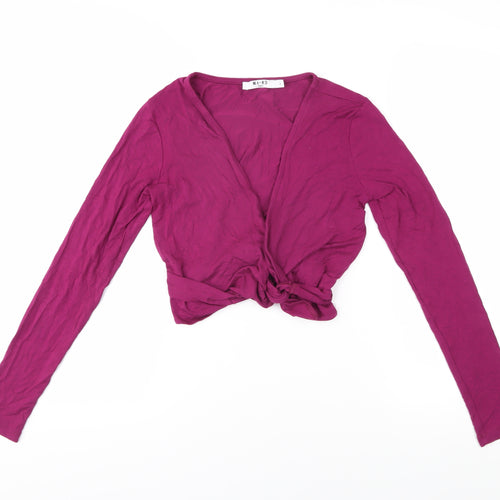 NA-KD Women's Purple Wrap Blouse Size S Viscose