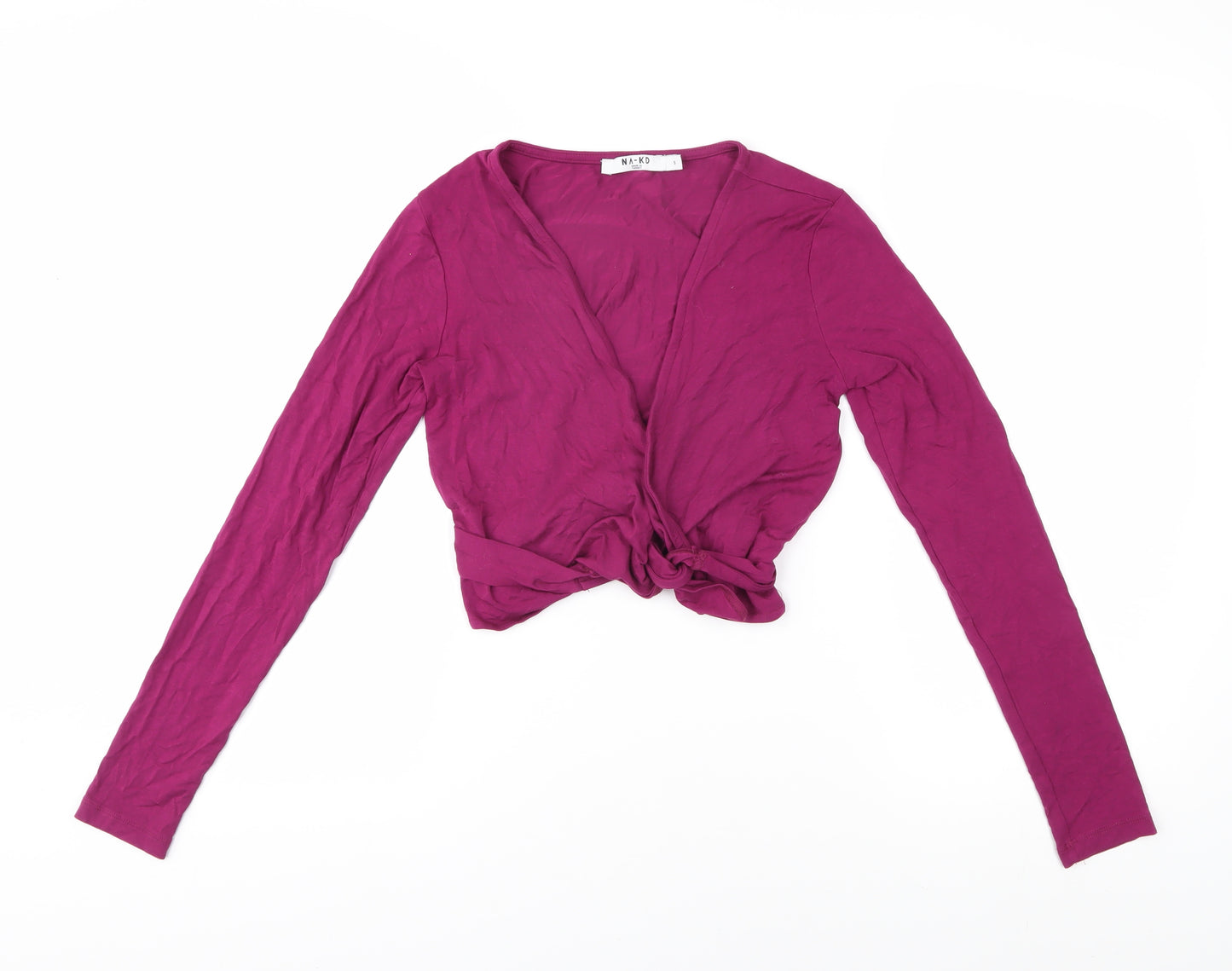 NA-KD Women's Purple Wrap Blouse Size S Viscose