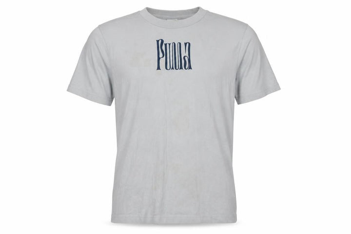 Puma Men's Grey Crew Neck T-Shirt, Size M, Logo Accent