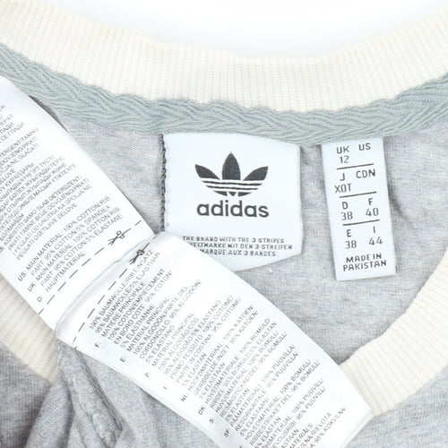 Adidas Women's Grey Ringer T-Shirt Size 12