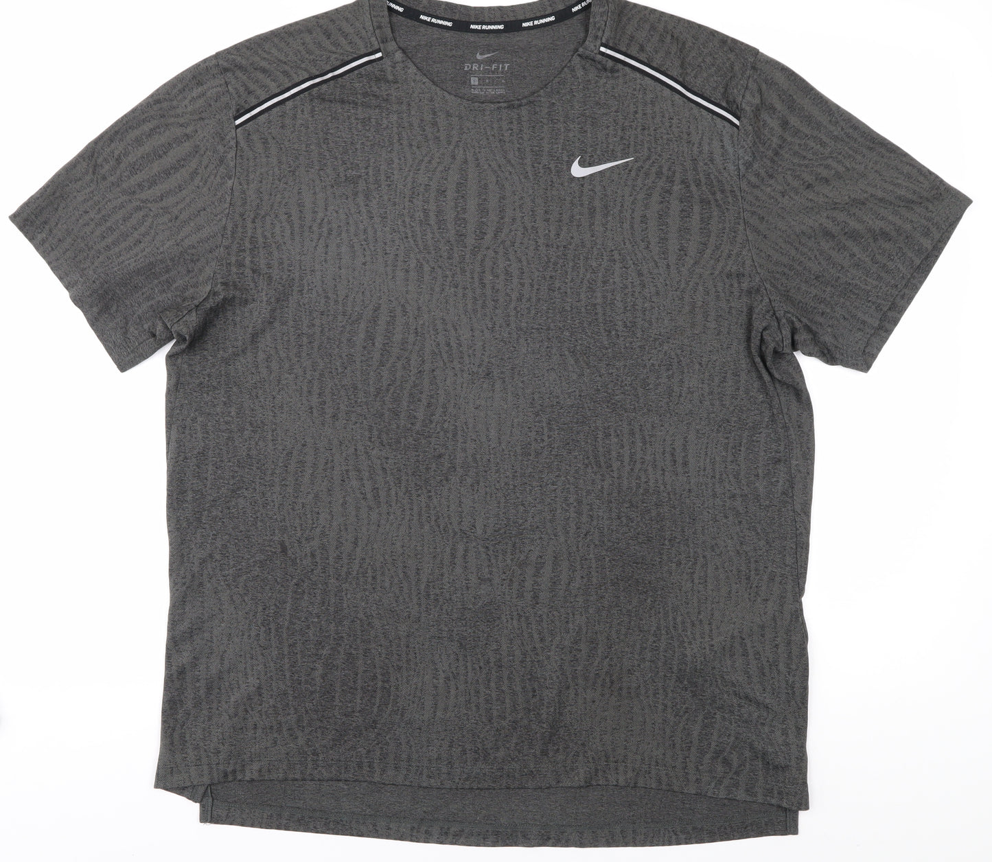 Nike Men's Grey Running T-Shirt S, Athletic, Quick Dry