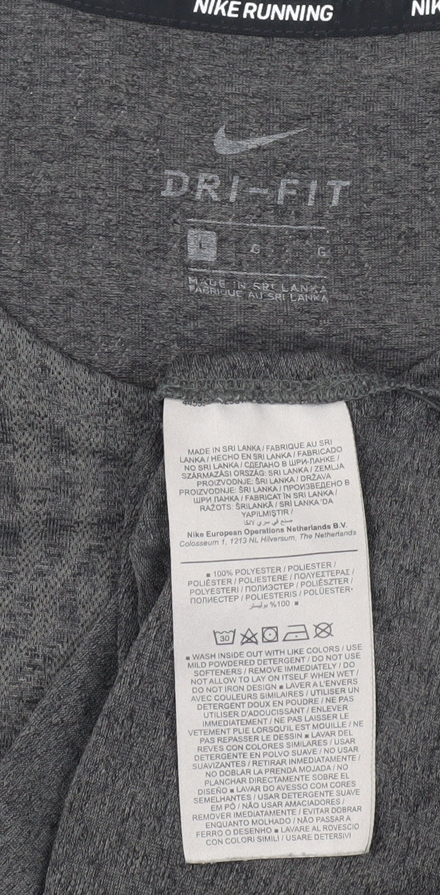Nike Men's Grey Running T-Shirt S, Athletic, Quick Dry