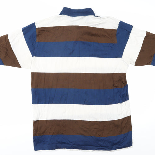 Paul & Shark Men's Blue Brown Striped Polo, Size L
