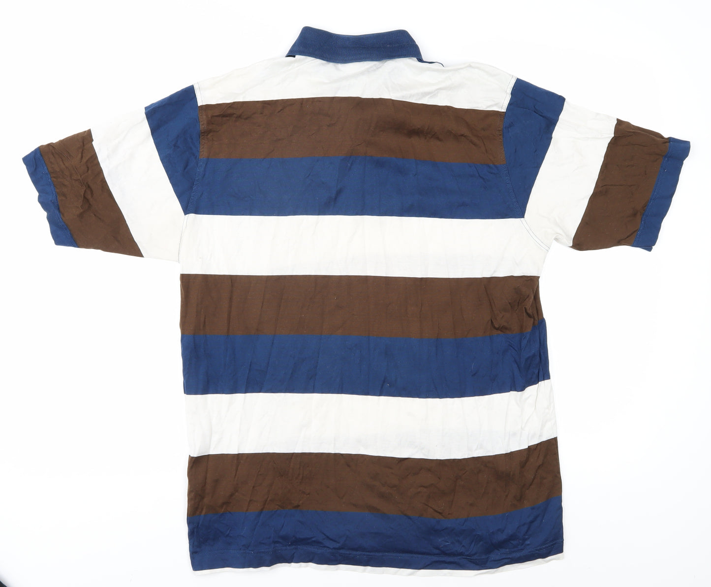Paul & Shark Men's Blue Brown Striped Polo, Size L