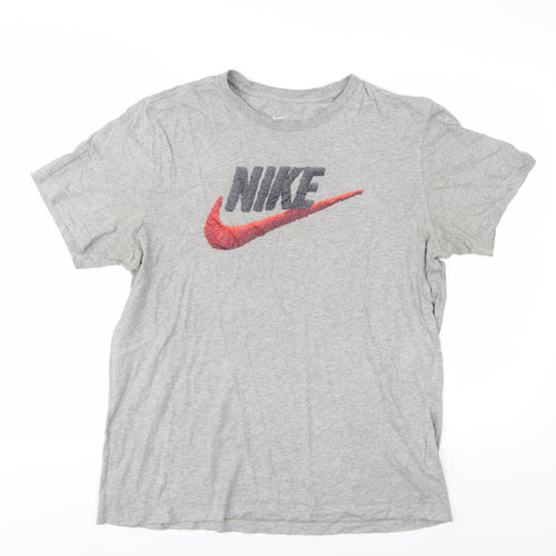Nike Men's Grey T-Shirt Size L Gym Sportswear