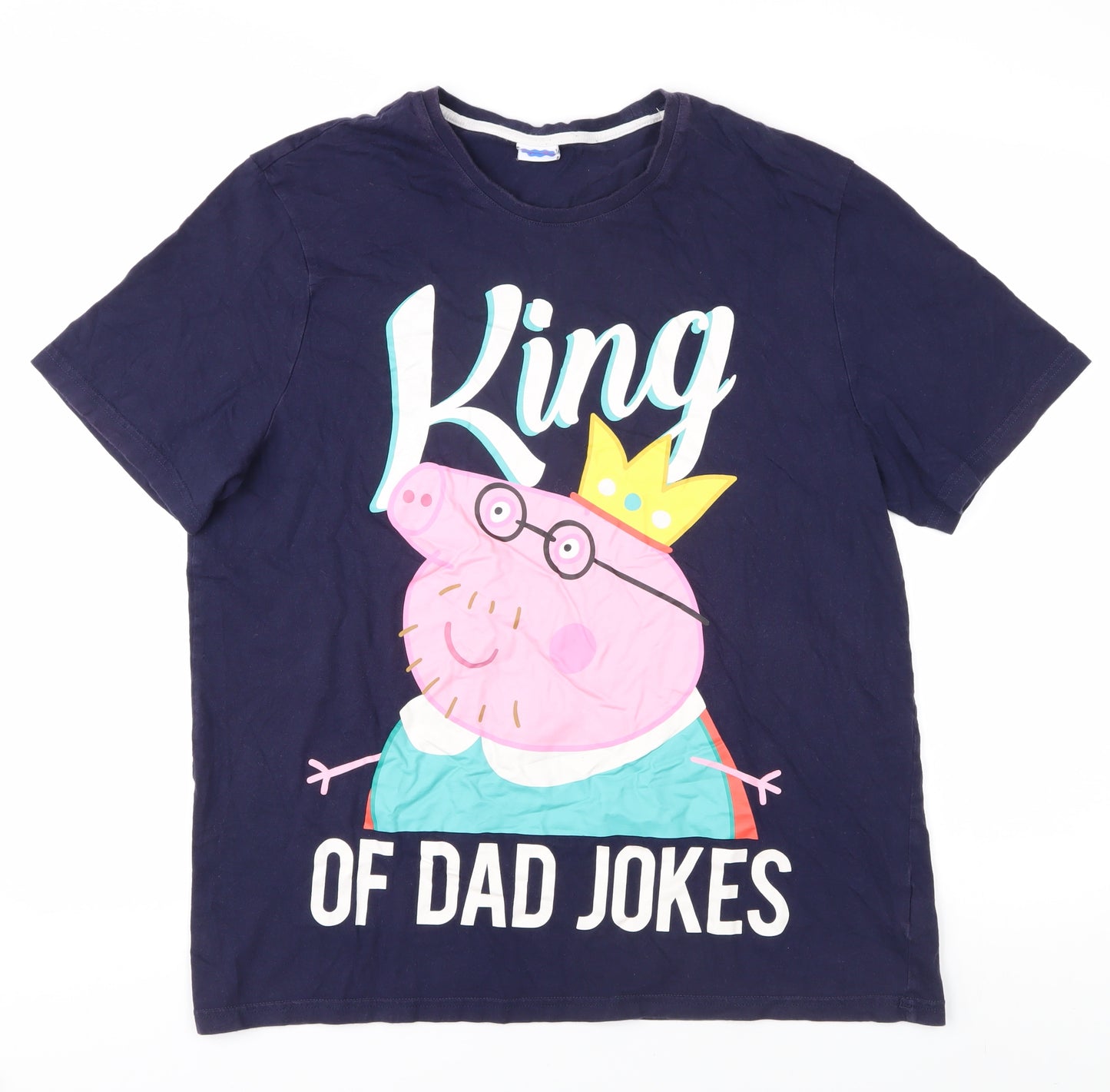 Peppa Pig XL Blue Cotton Daddy Pig T-Shirt